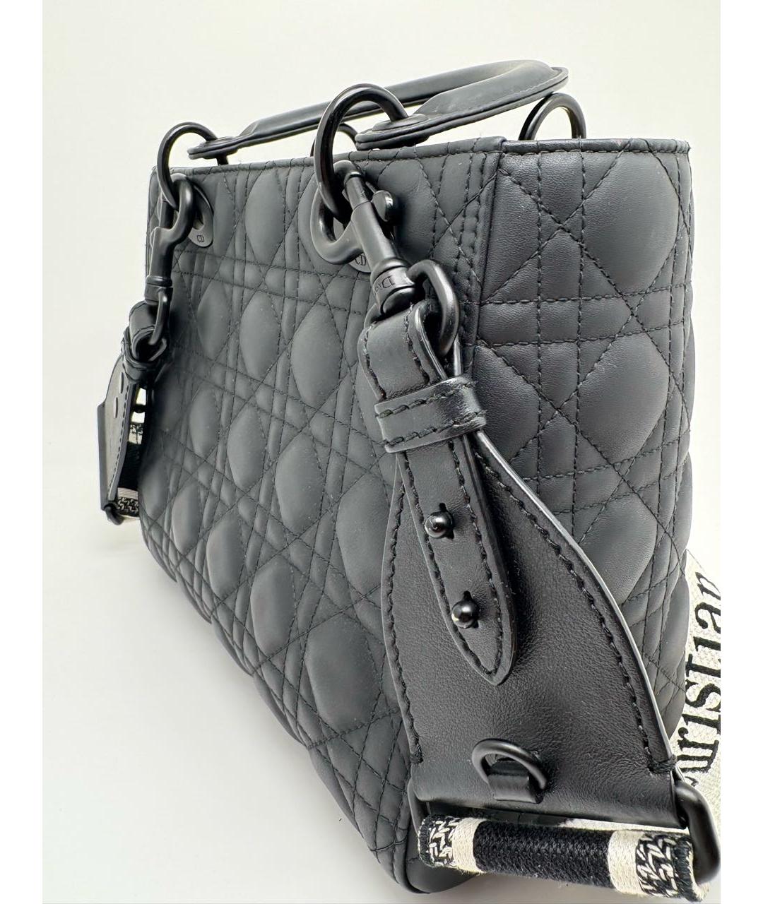 CHRISTIAN DIOR Черная кожаная сумка с короткими ручками, фото 6