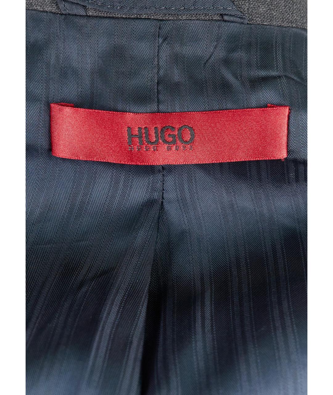 HUGO BOSS Серый шерстяной пиджак, фото 5