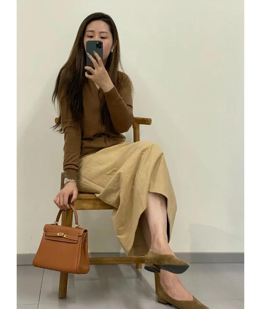 HERMES Коричневая кожаная сумка через плечо, фото 4