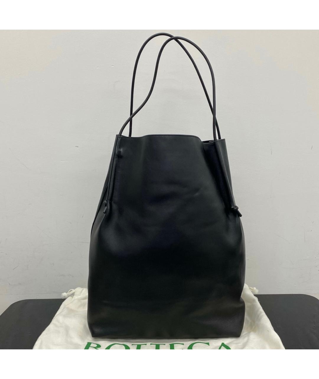 BOTTEGA VENETA Черная кожаная сумка через плечо, фото 7