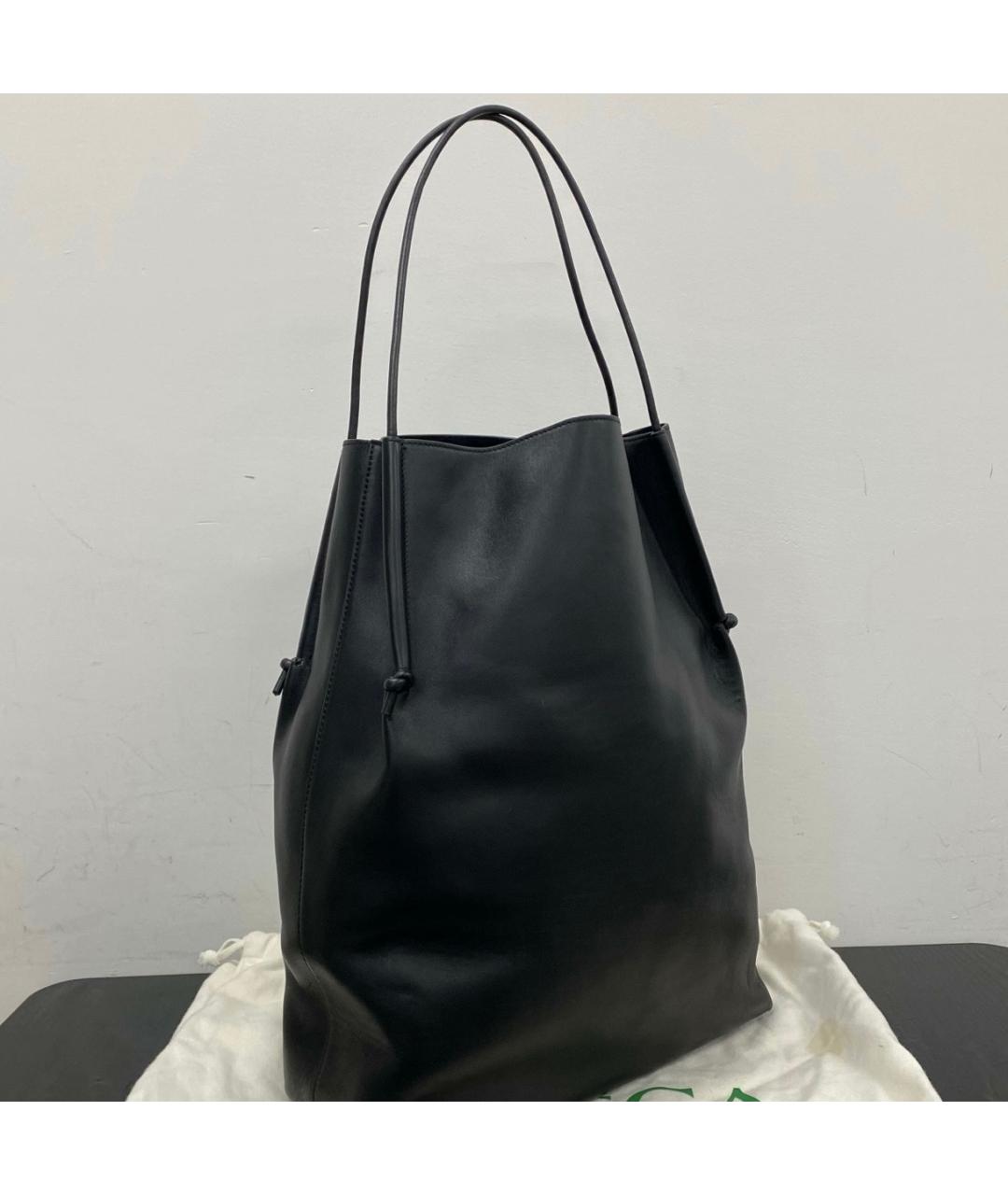 BOTTEGA VENETA Черная кожаная сумка через плечо, фото 3