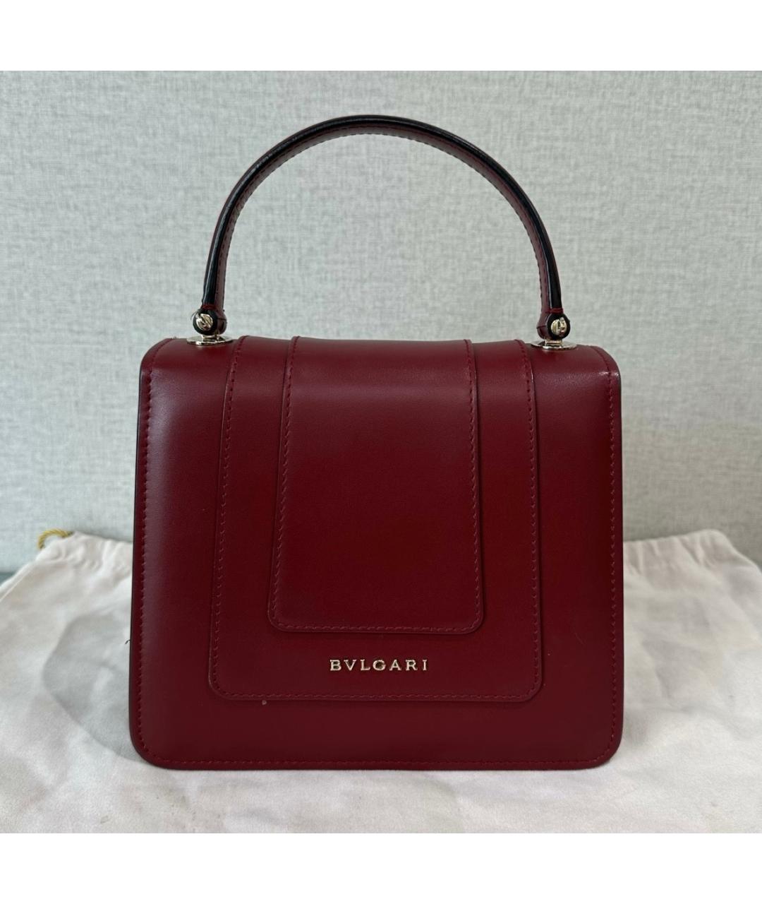 BVLGARI Красная кожаная сумка через плечо, фото 3