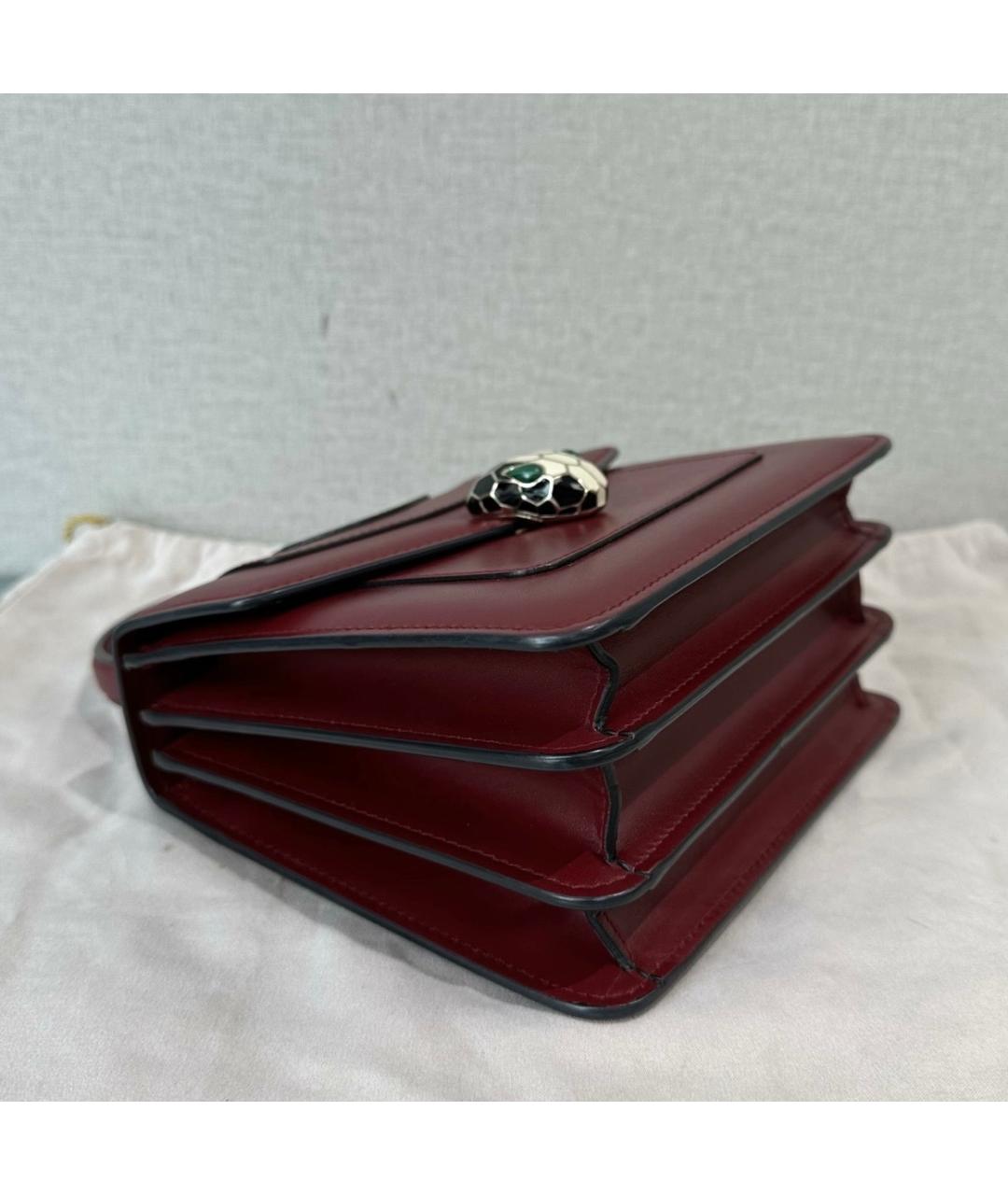 BVLGARI Красная кожаная сумка через плечо, фото 4