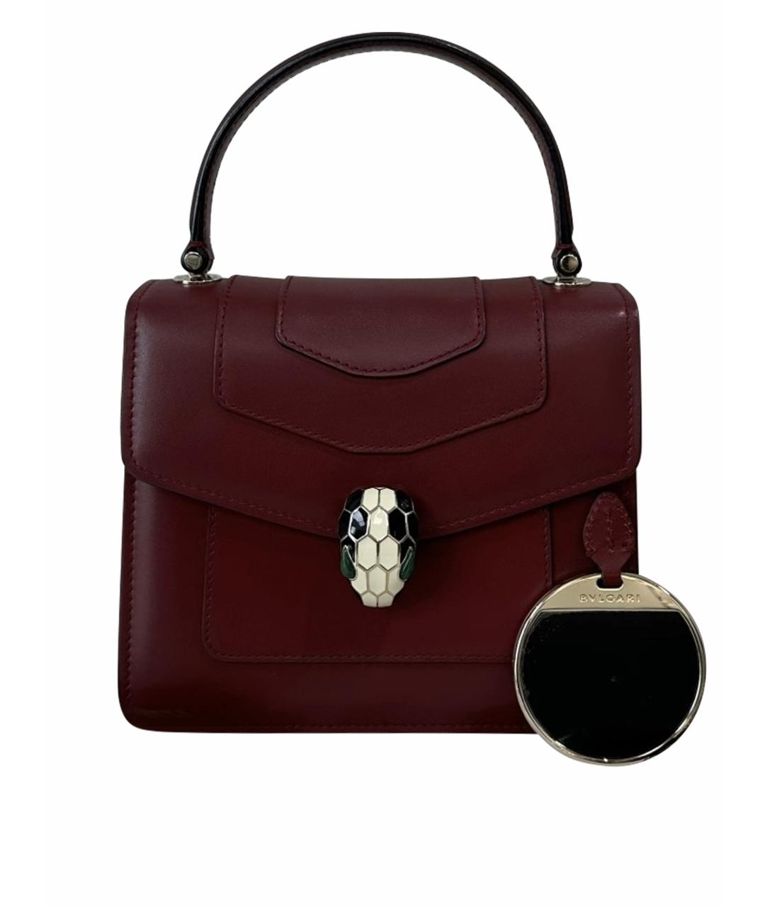 BVLGARI Красная кожаная сумка через плечо, фото 1