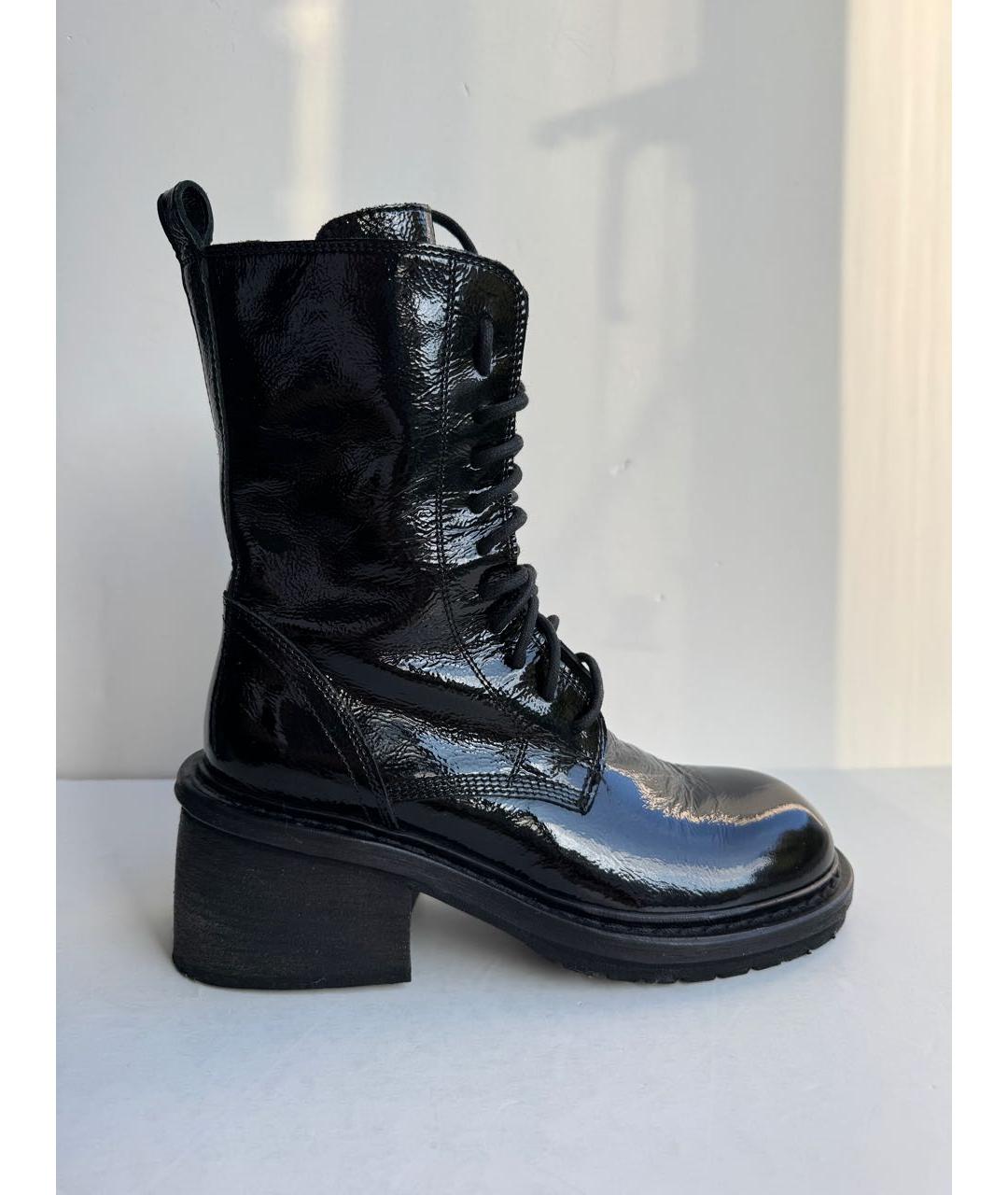 ANN DEMEULEMEESTER Черные ботинки из лакированной кожи, фото 7