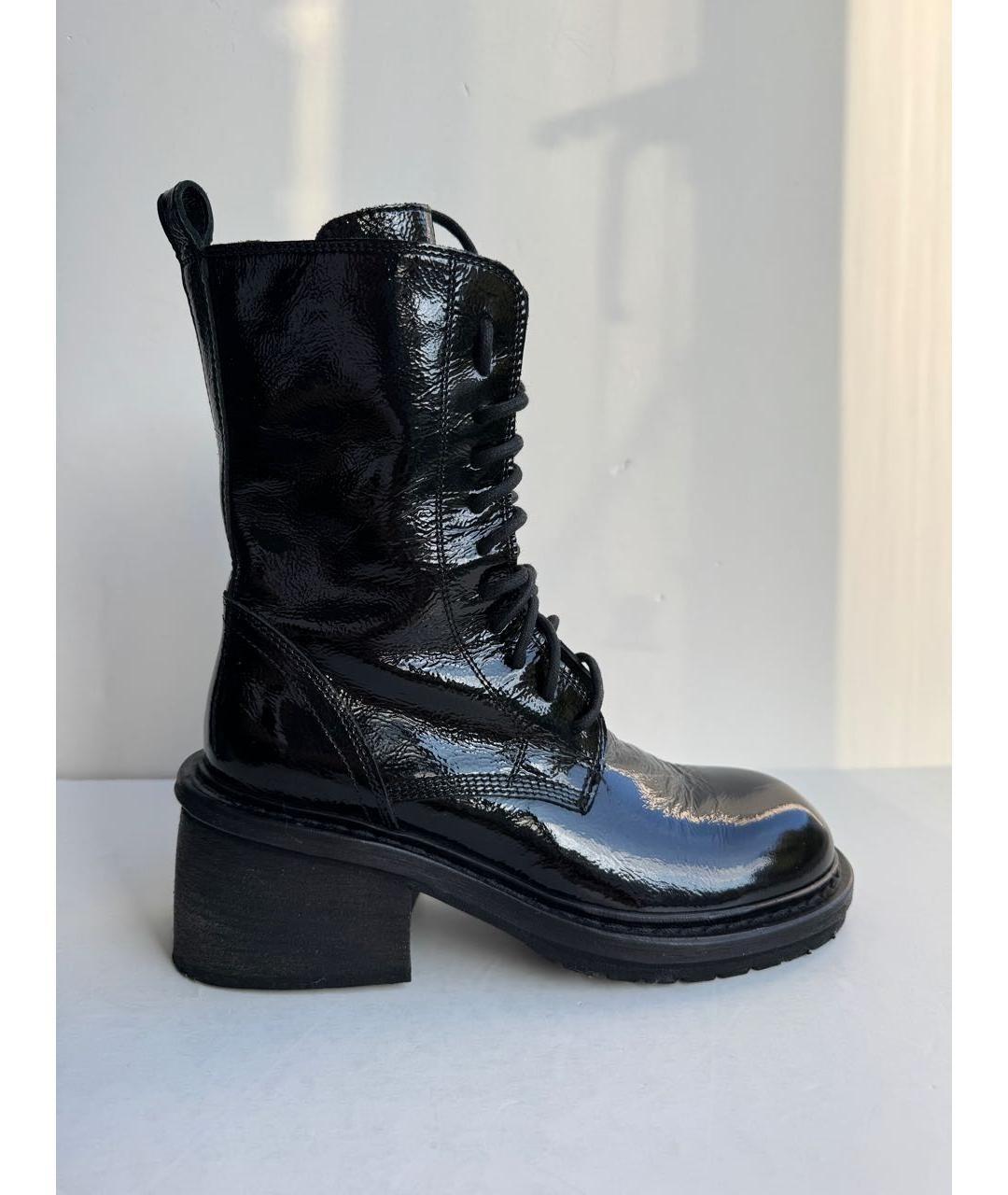 ANN DEMEULEMEESTER Черные ботинки из лакированной кожи, фото 8