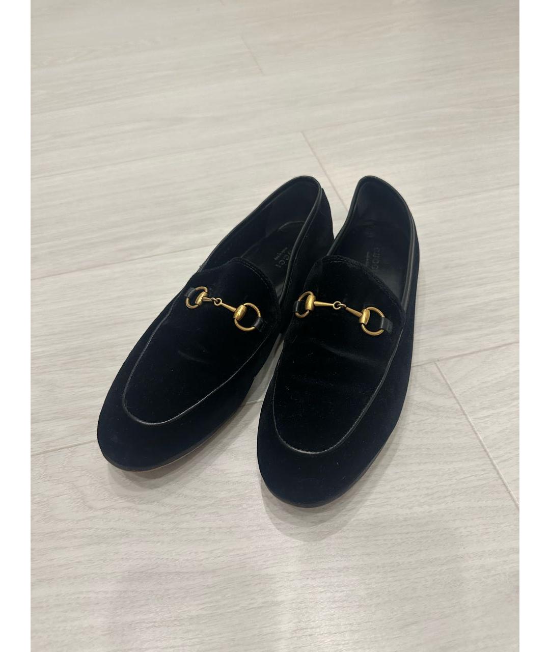 GUCCI Черные бархатные лоферы, фото 2
