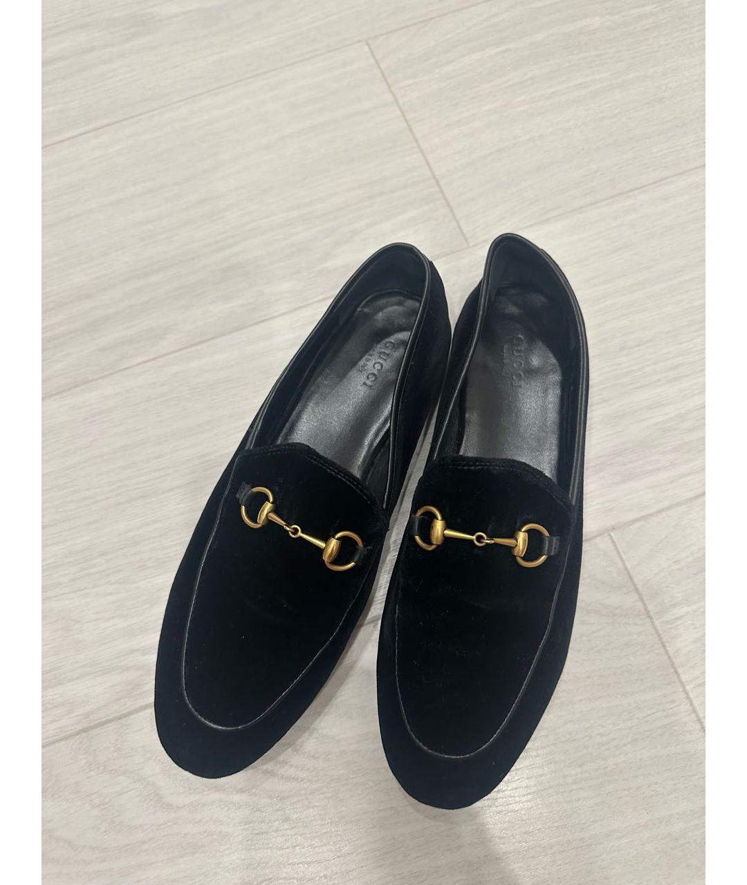 GUCCI Черные бархатные лоферы, фото 3