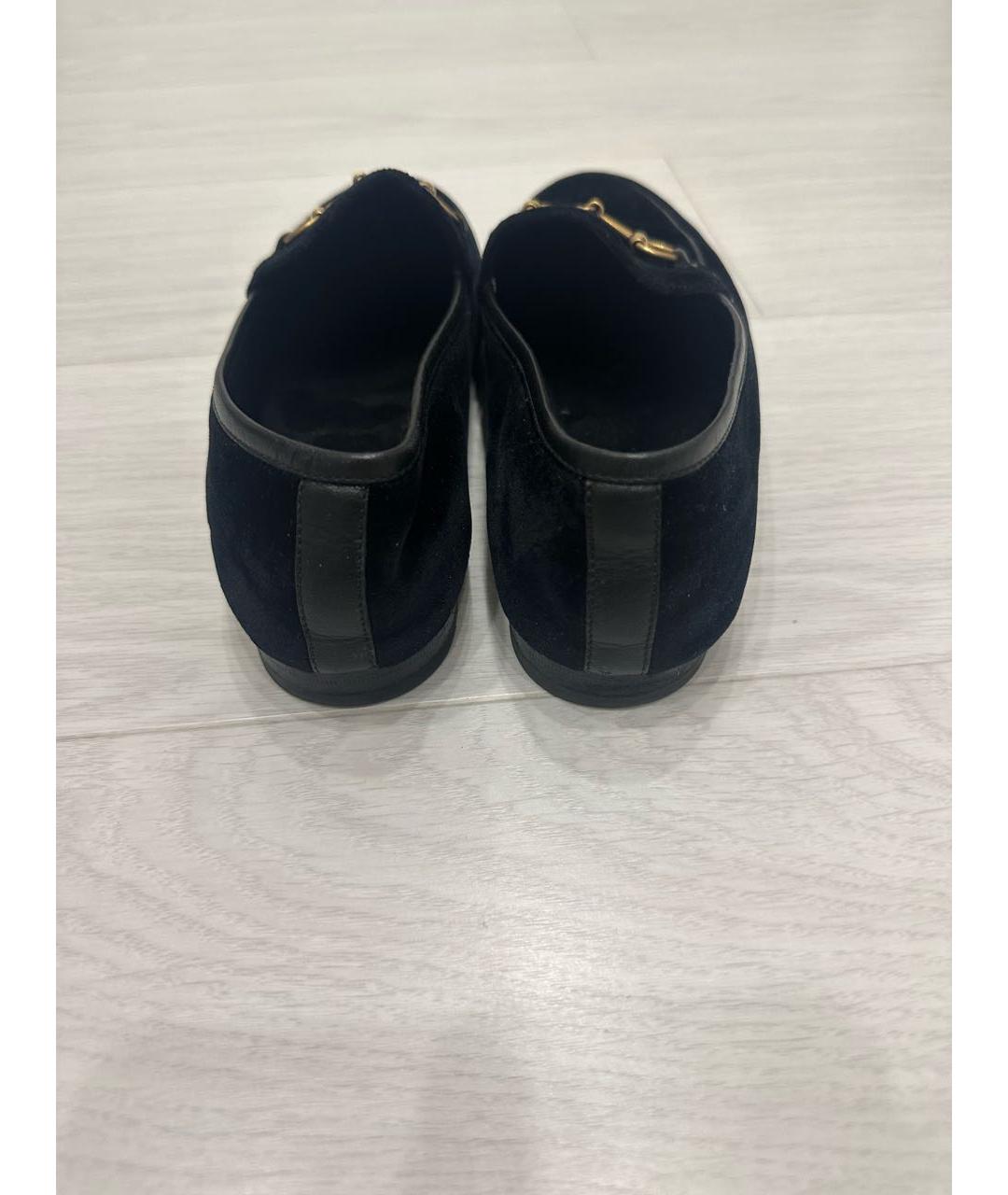 GUCCI Черные бархатные лоферы, фото 4