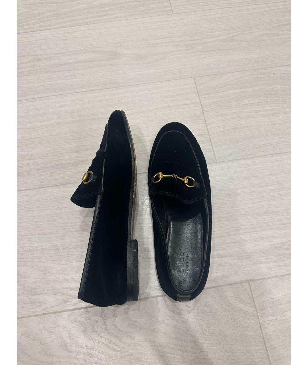 GUCCI Черные бархатные лоферы, фото 5