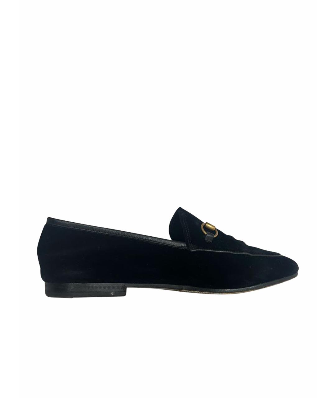 GUCCI Черные бархатные лоферы, фото 1