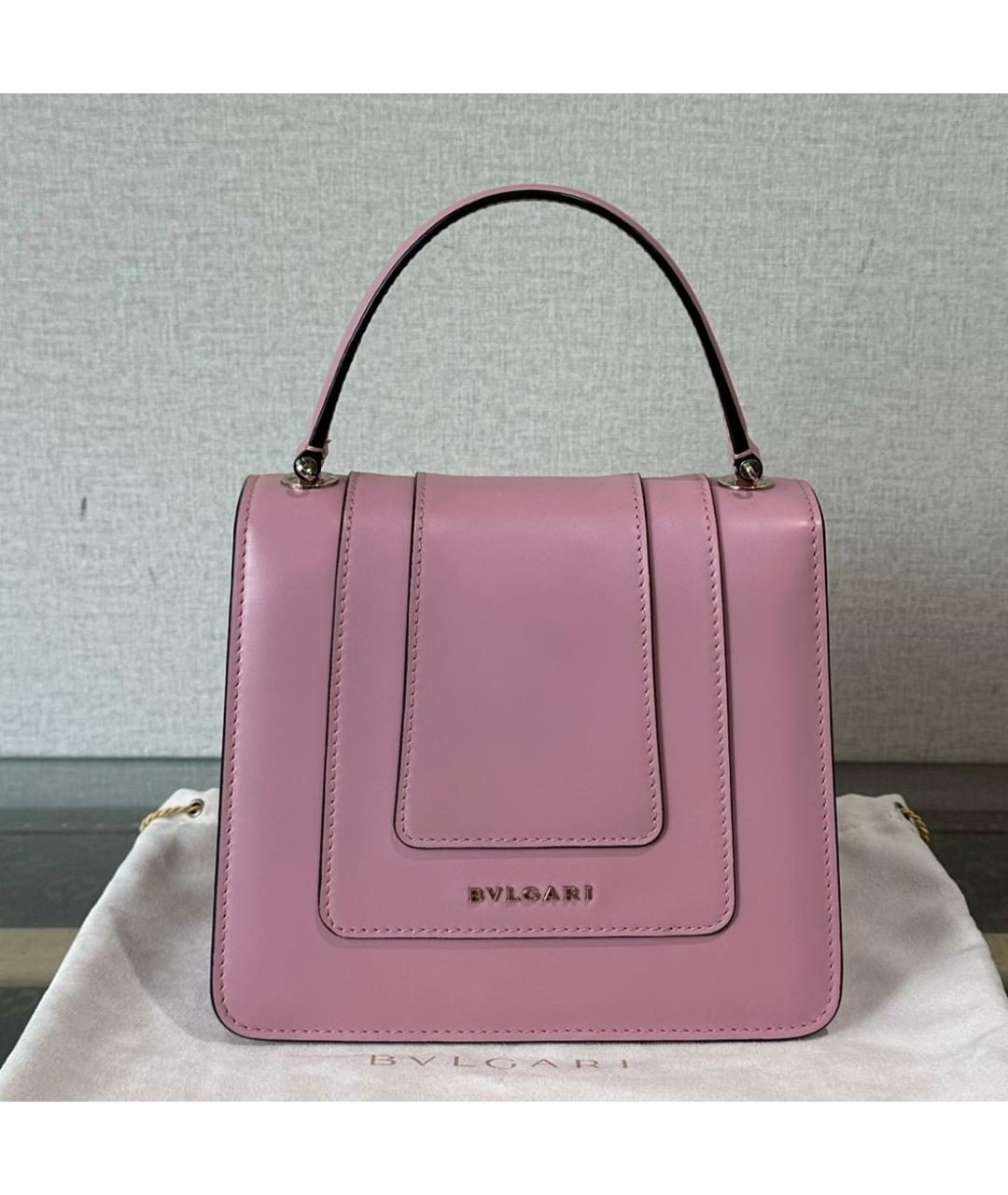 BVLGARI Розовая кожаная сумка тоут, фото 3