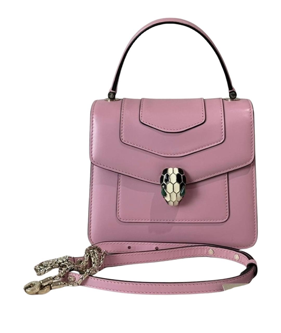 BVLGARI Розовая кожаная сумка тоут, фото 1