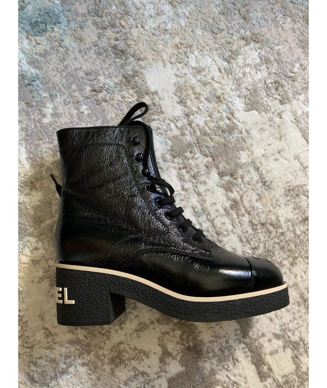 CHANEL Черные кожаные ботинки, фото 4
