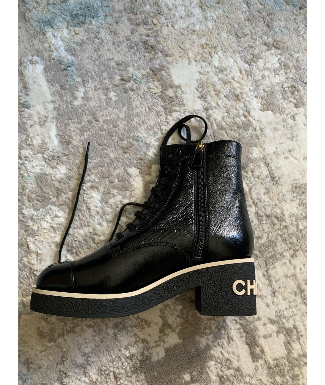 CHANEL Черные кожаные ботинки, фото 7