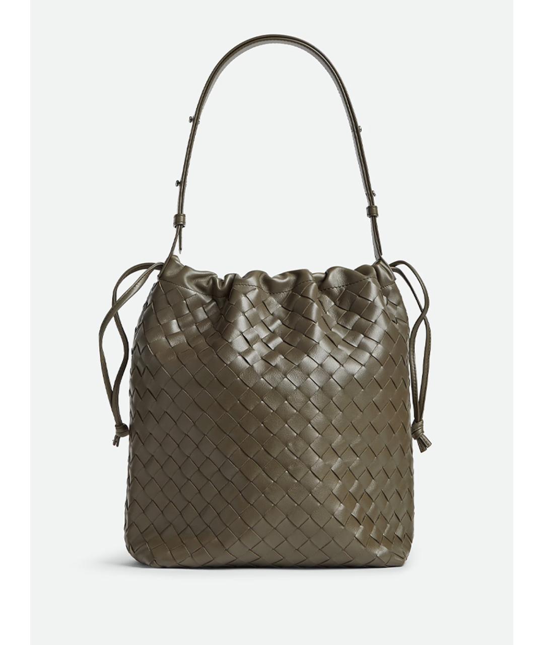 BOTTEGA VENETA Зеленая кожаная сумка на плечо, фото 4