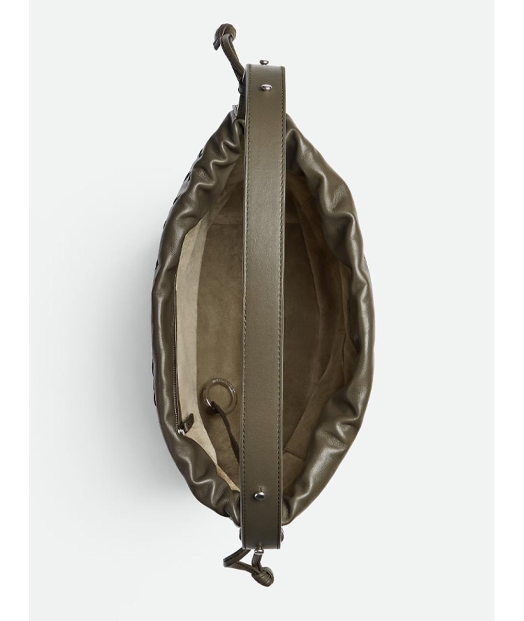 BOTTEGA VENETA Зеленая кожаная сумка на плечо, фото 3