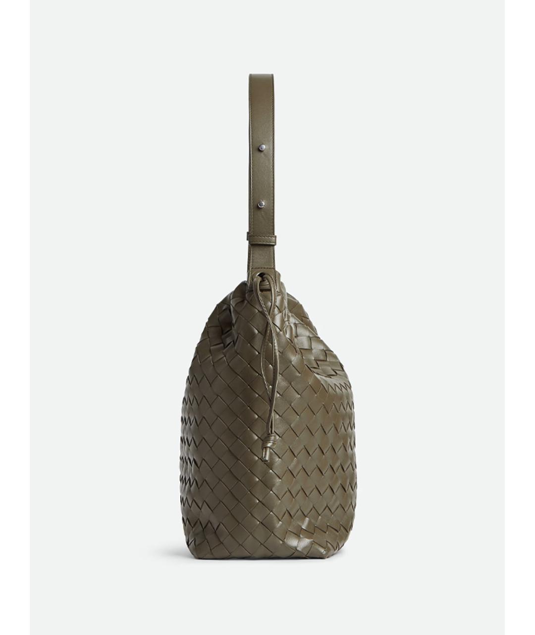 BOTTEGA VENETA Зеленая кожаная сумка на плечо, фото 2
