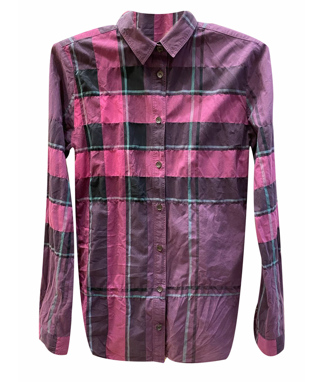 BURBERRY BRIT Фиолетовая хлопко-эластановая рубашка, фото 1