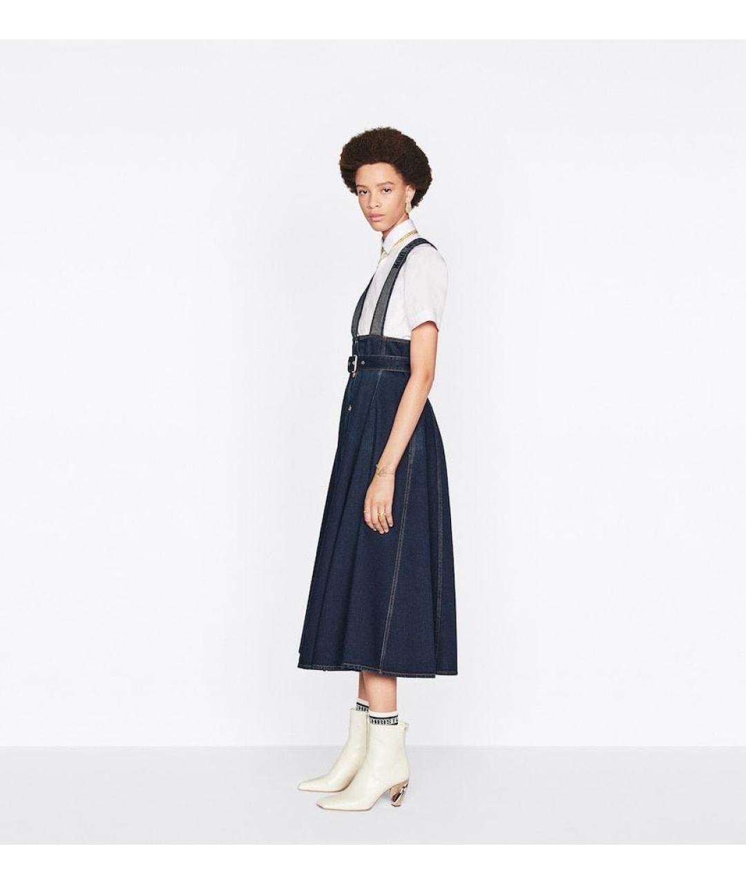 CHRISTIAN DIOR Темно-синий деним сарафан, фото 3