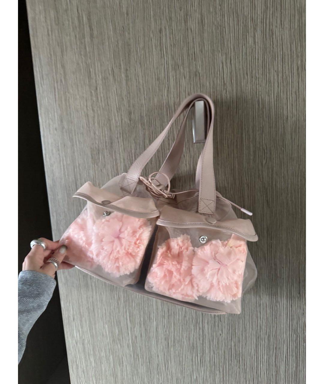 SIMONE ROCHA Коралловая кожаная сумка с короткими ручками, фото 8