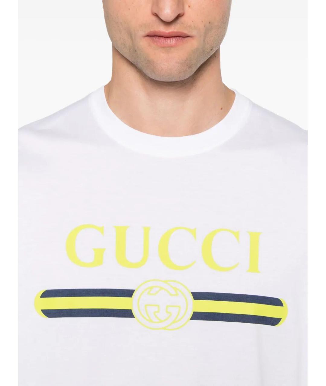 GUCCI Белая хлопковая футболка, фото 4