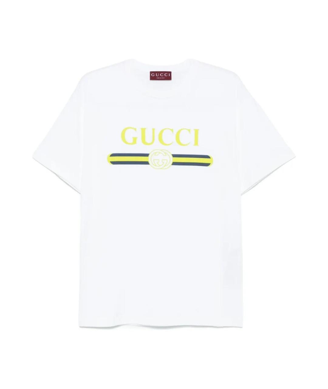 GUCCI Белая хлопковая футболка, фото 1