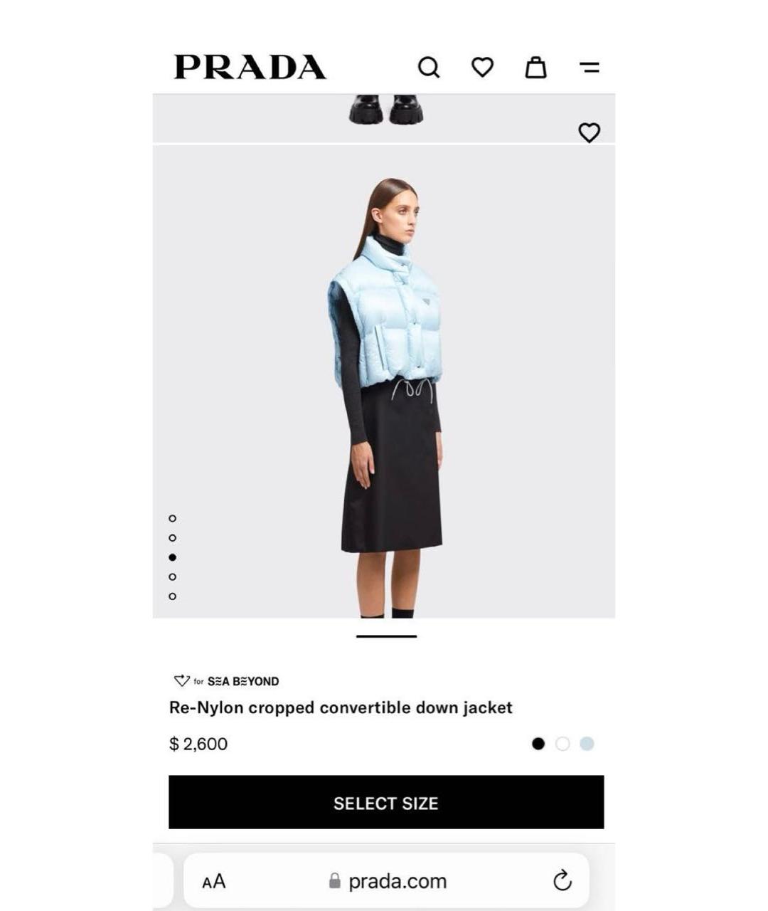 PRADA Голубая полиэстеровая куртка, фото 7