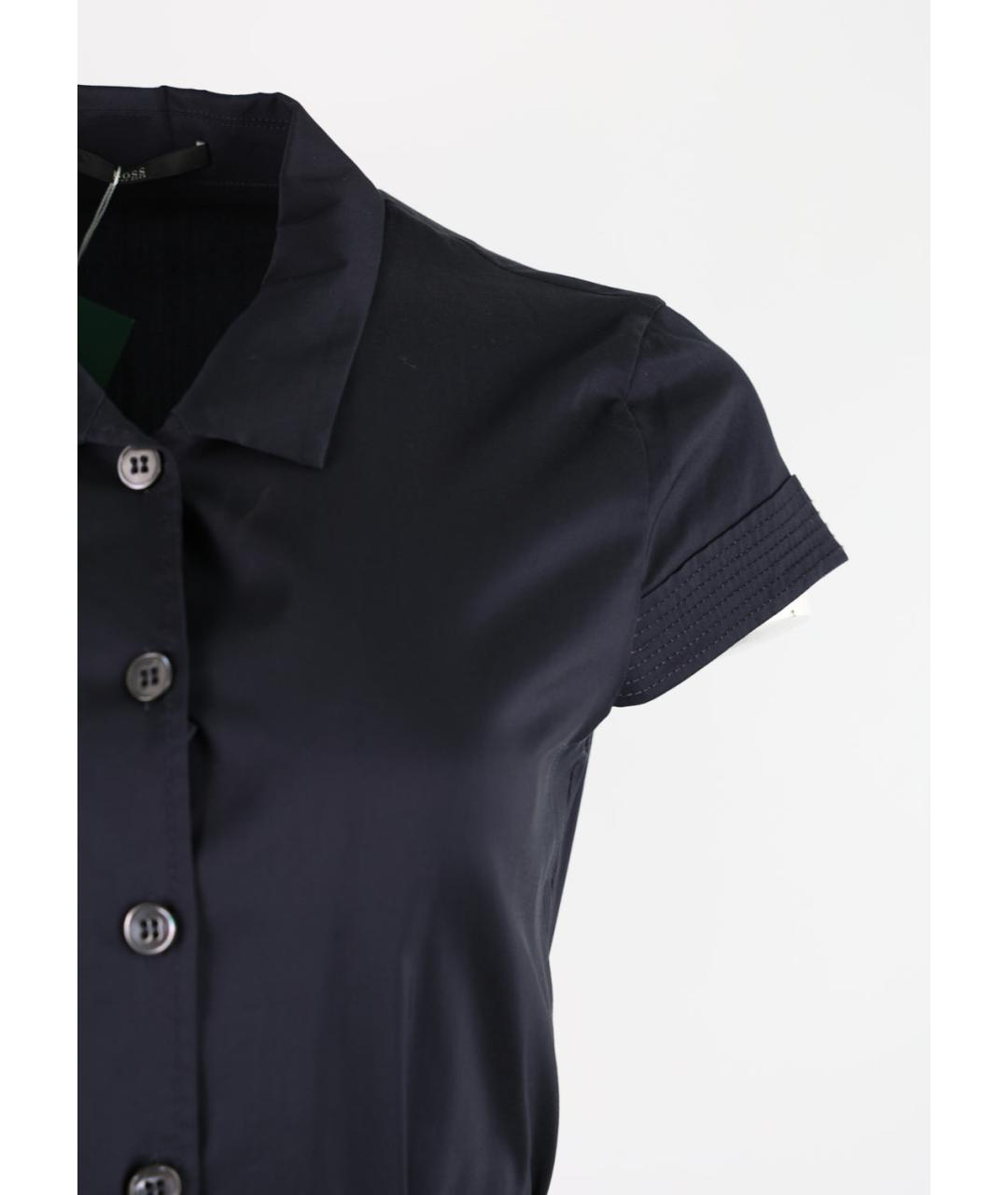 HUGO BOSS Темно-синее хлопковое коктейльное платье, фото 5