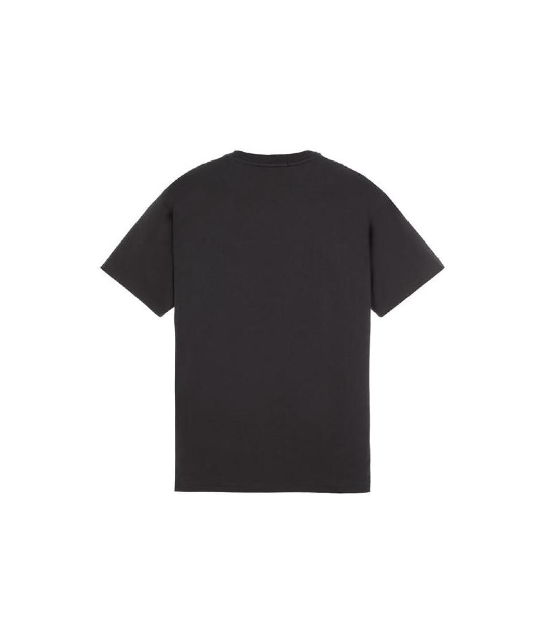 STONE ISLAND Черная хлопковая футболка, фото 2