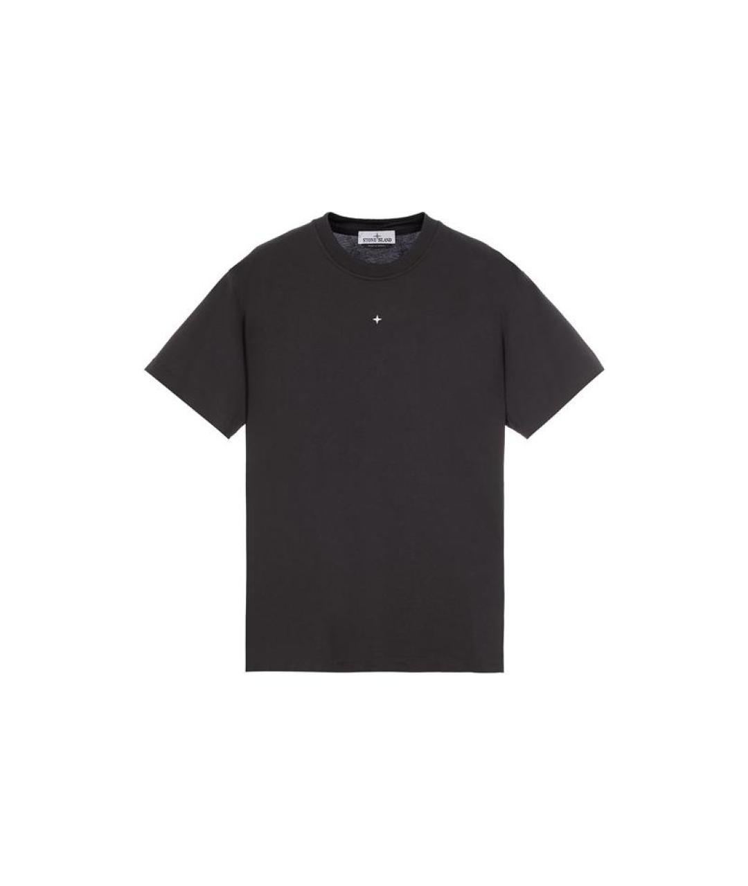 STONE ISLAND Черная хлопковая футболка, фото 1