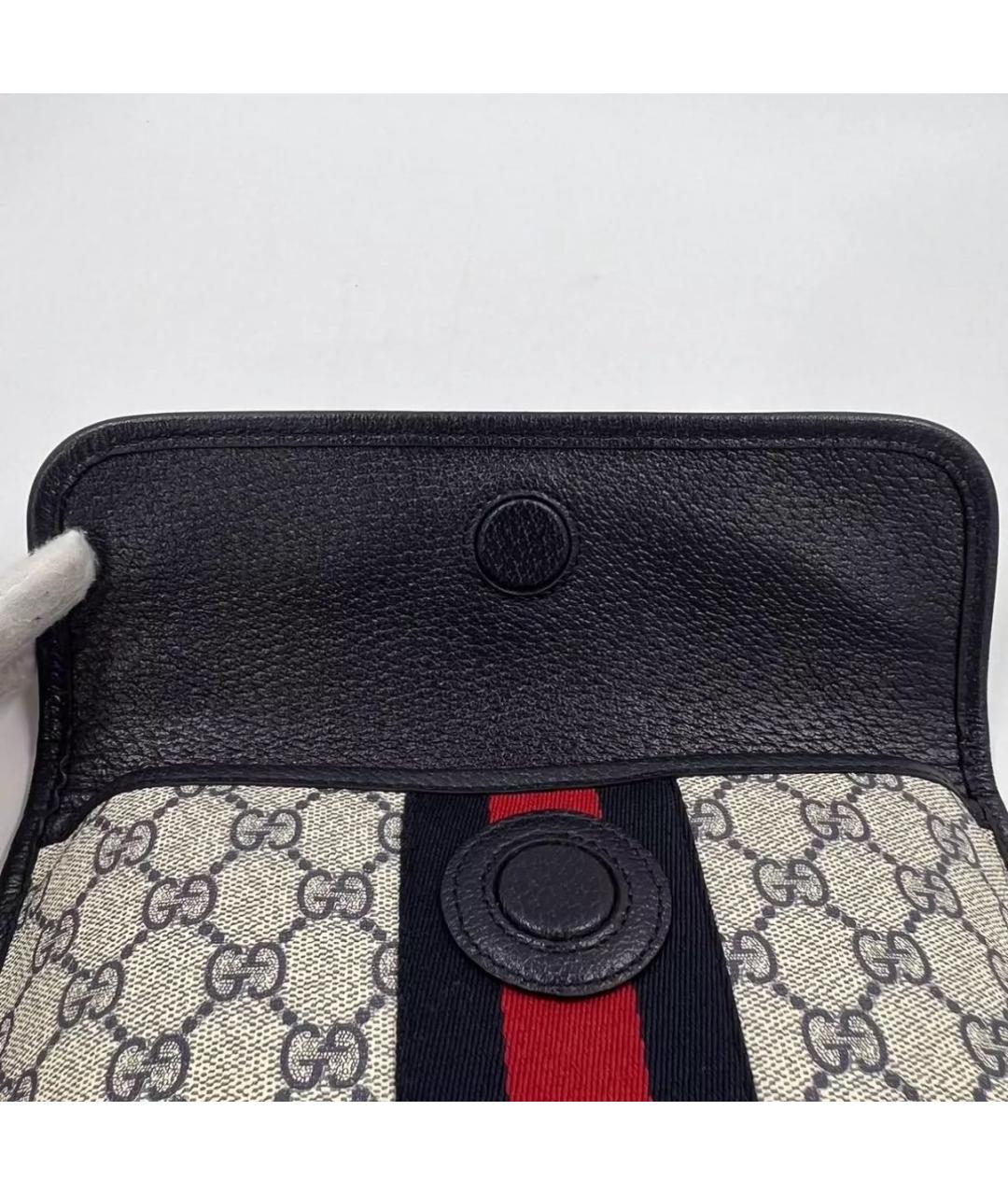 GUCCI Темно-синяя кожаная сумка на плечо, фото 5
