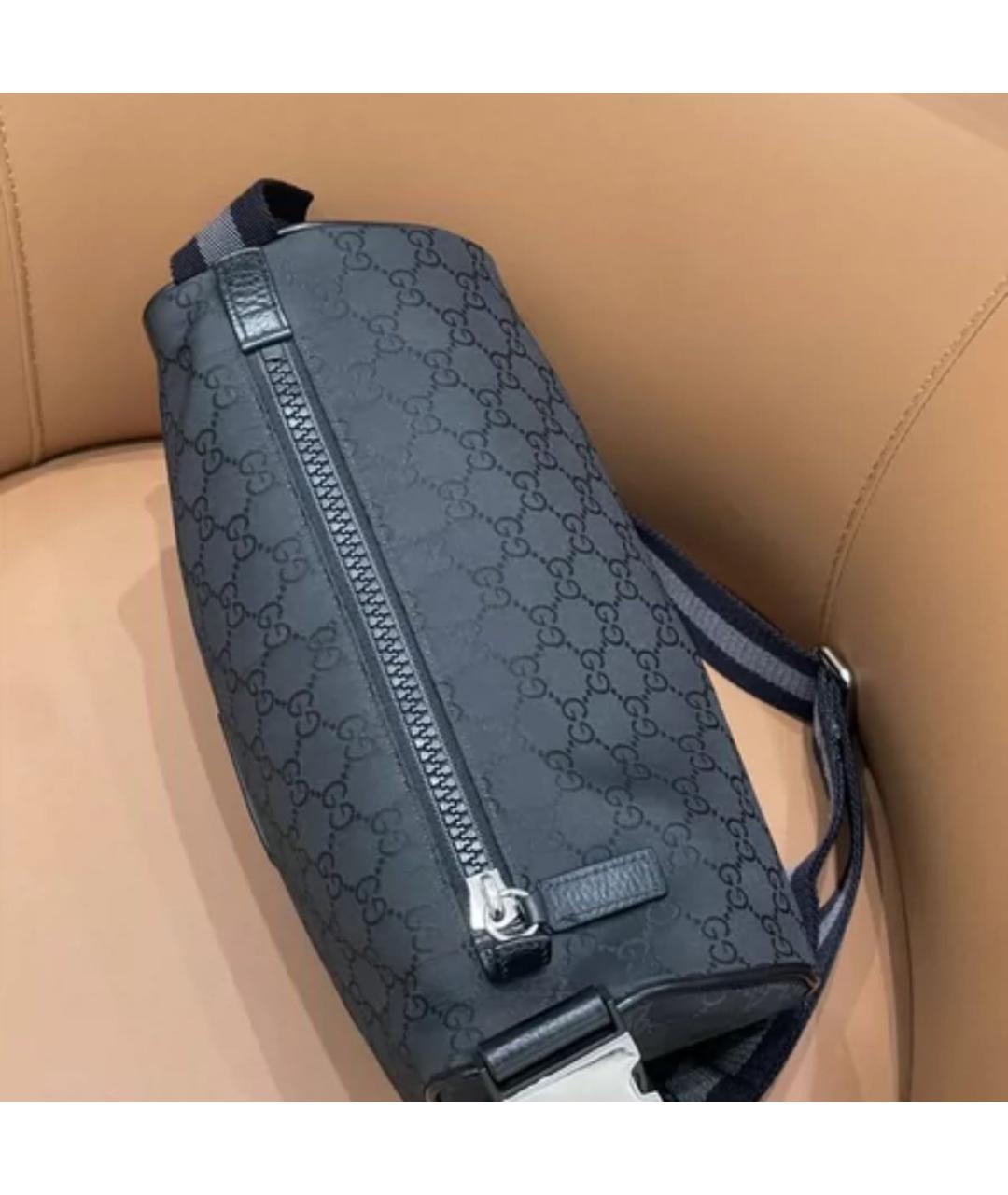 GUCCI Черная тканевая сумка на плечо, фото 4