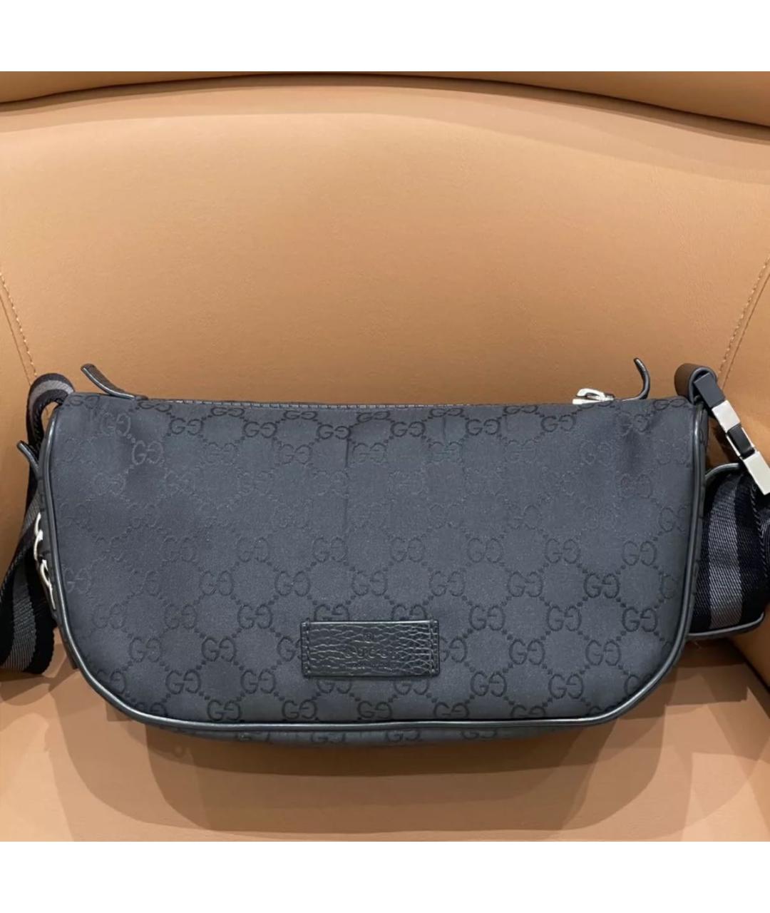 GUCCI Черная тканевая сумка на плечо, фото 2