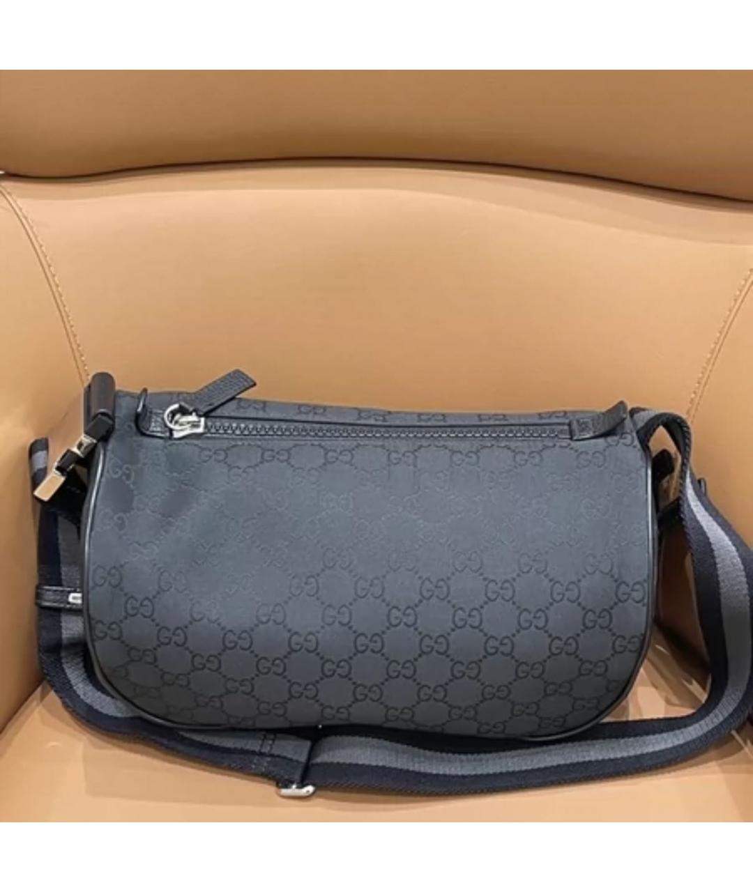 GUCCI Черная тканевая сумка на плечо, фото 3