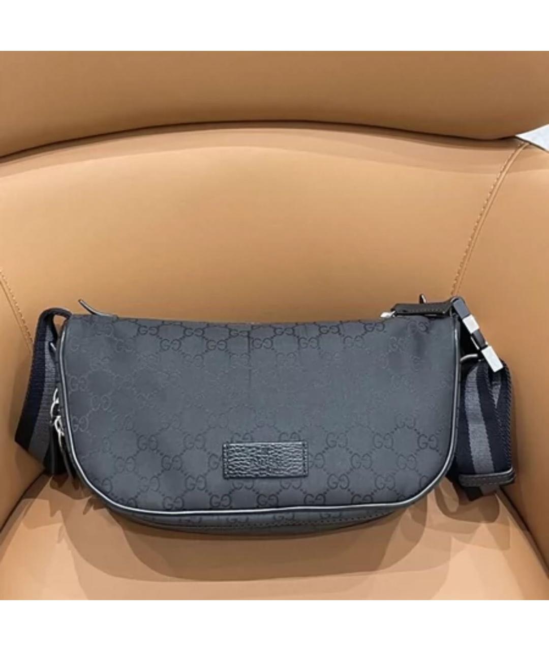 GUCCI Черная тканевая сумка на плечо, фото 5