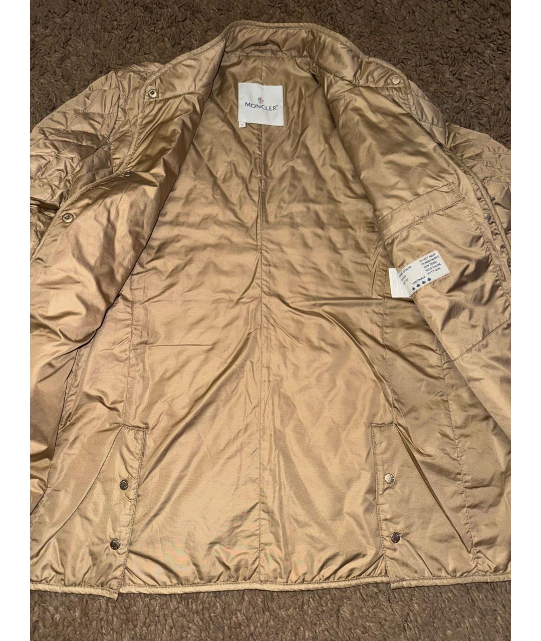 MONCLER Бежевая полиамидовая куртка, фото 3