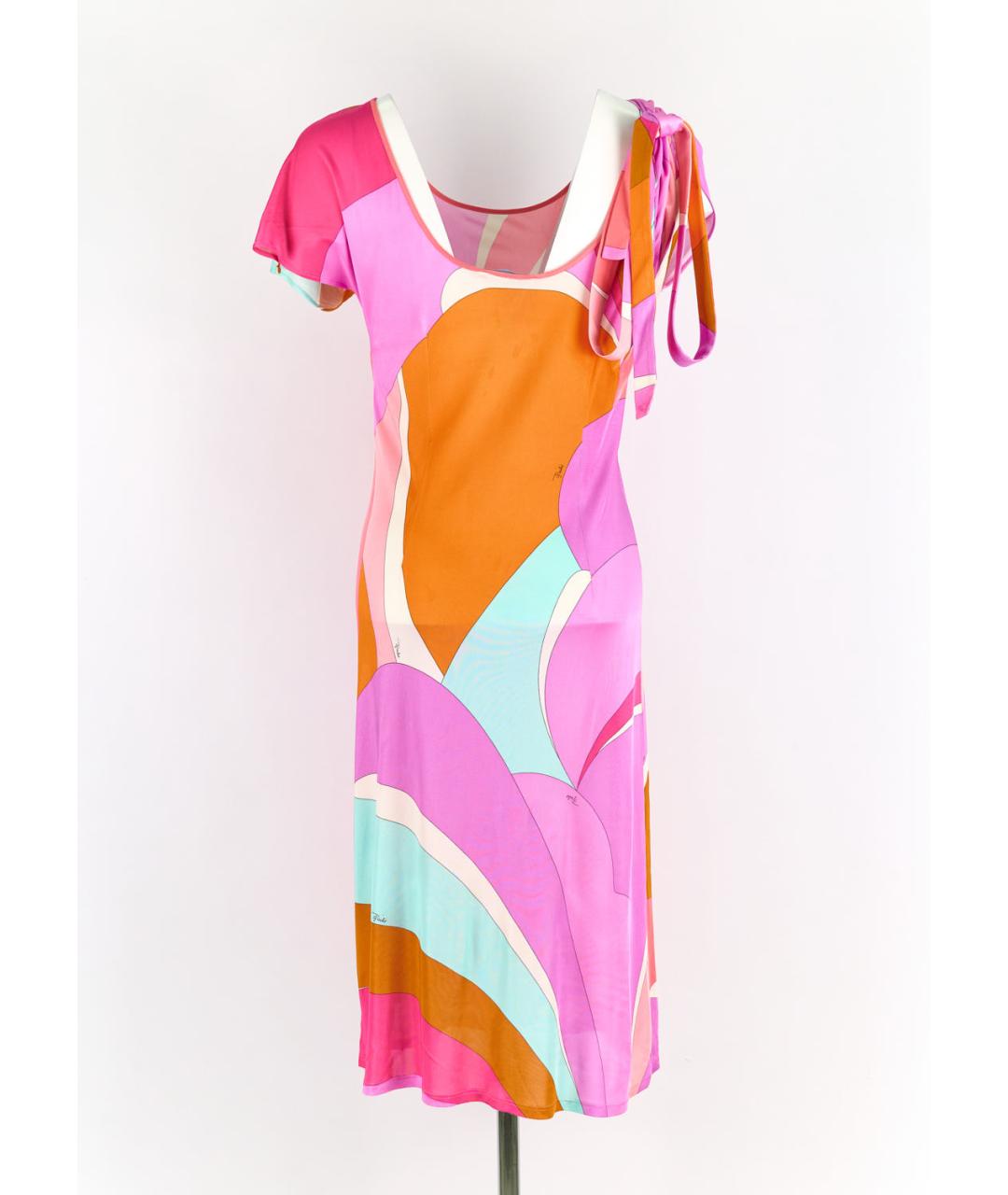 EMILIO PUCCI Мульти вискозное повседневное платье, фото 2