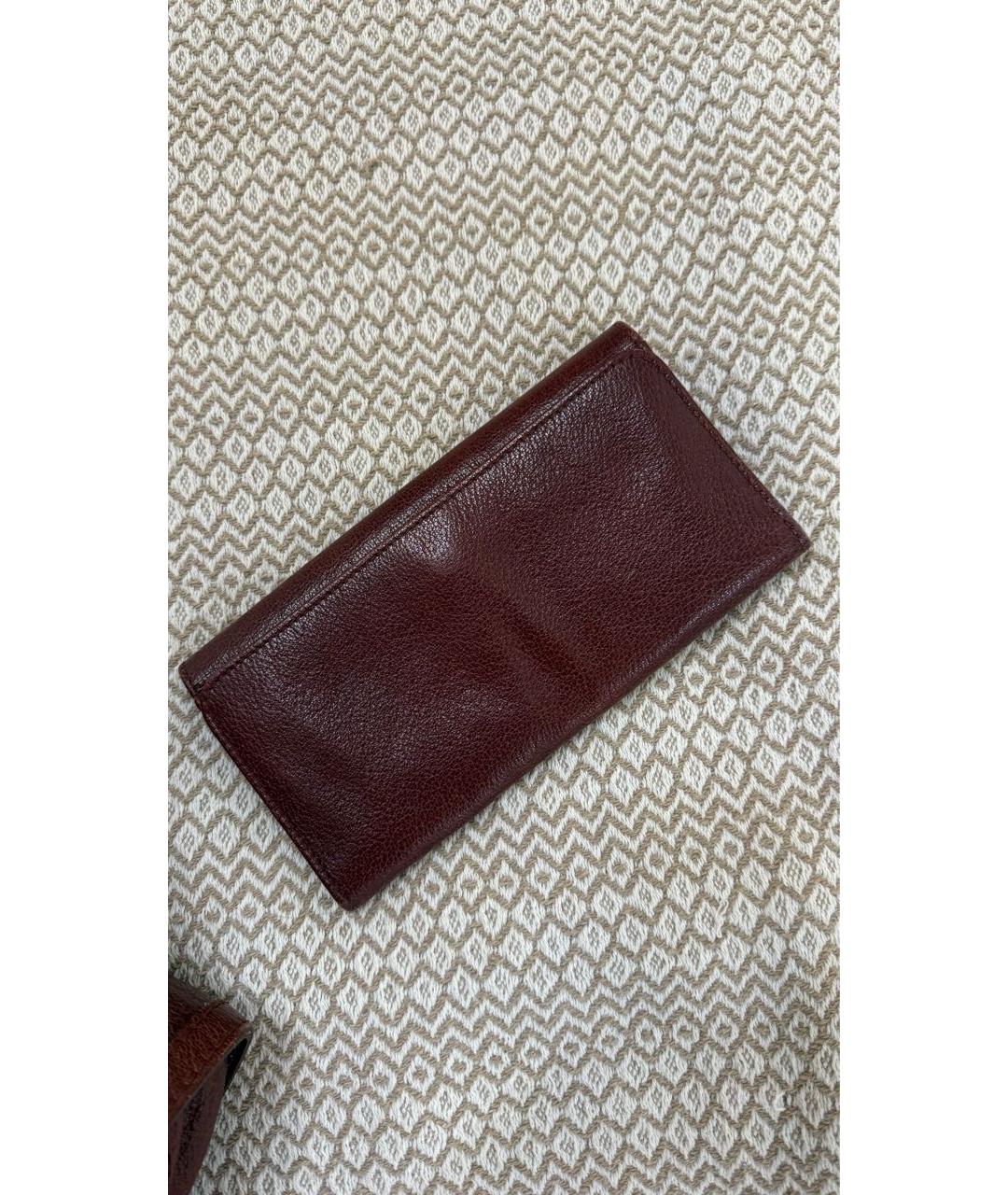 BURBERRY Бордовая кожаная сумка с короткими ручками, фото 7