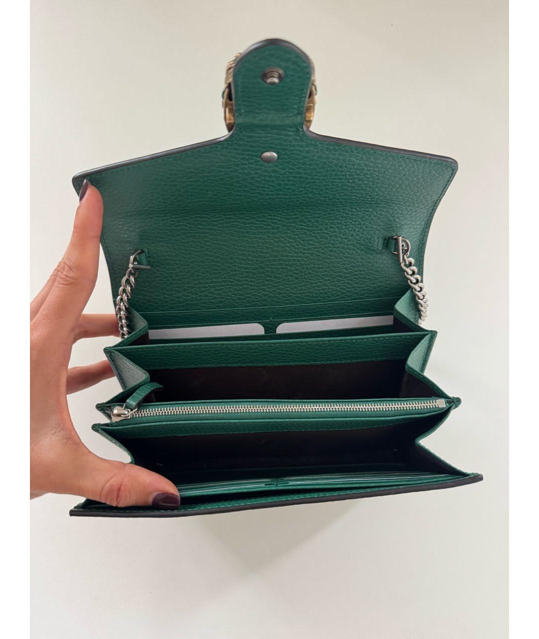 GUCCI Зеленая кожаная сумка через плечо, фото 3