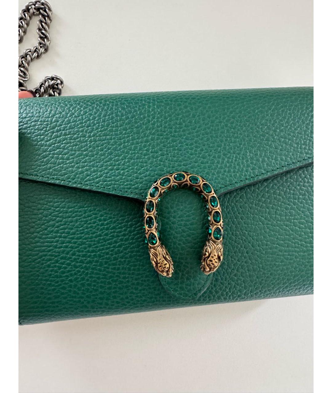 GUCCI Зеленая кожаная сумка через плечо, фото 4