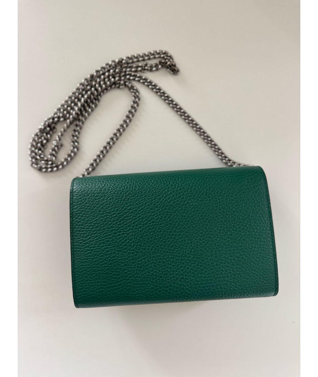 GUCCI Зеленая кожаная сумка через плечо, фото 2