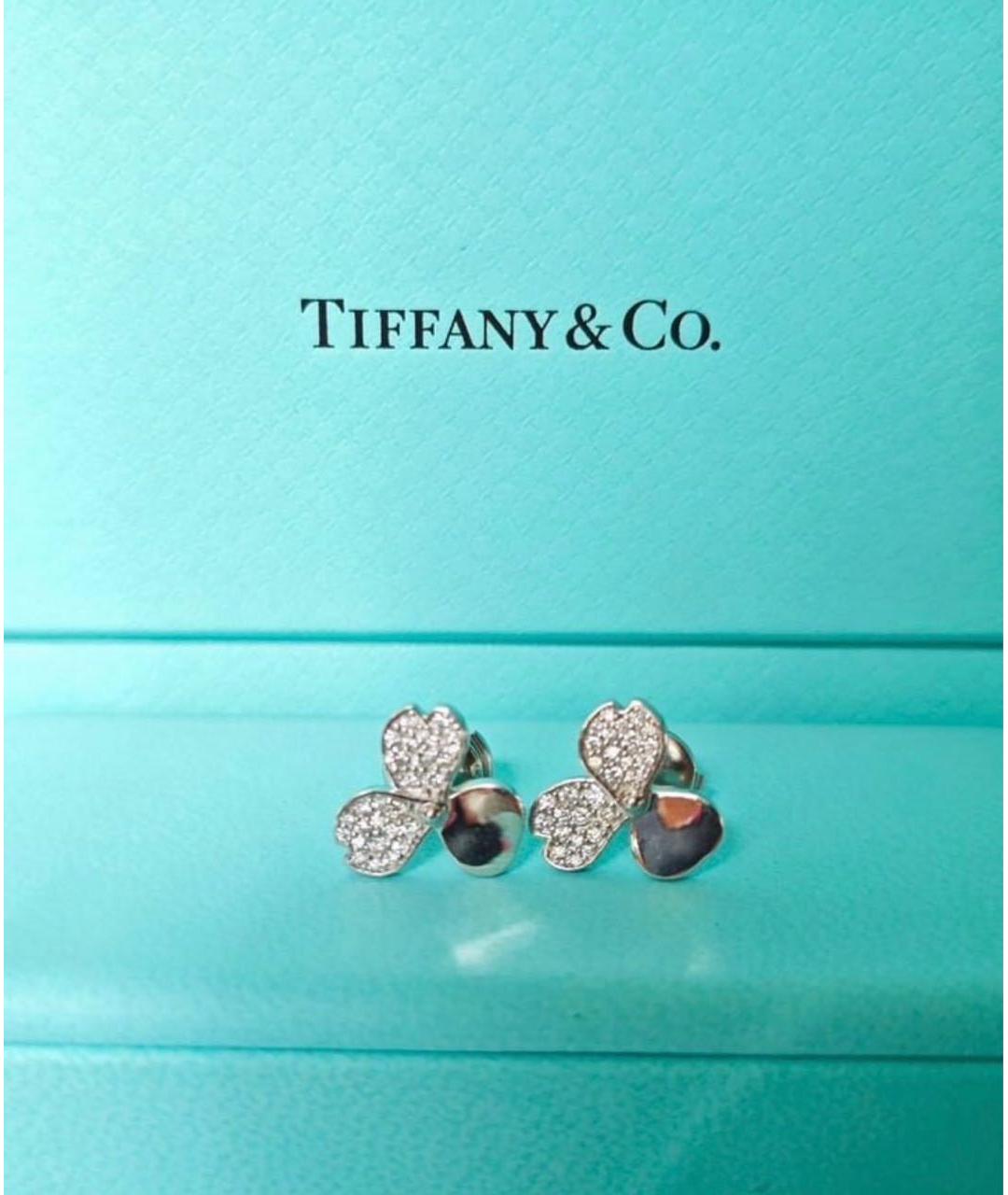 TIFFANY&CO Серебряные платиновые серьги, фото 4
