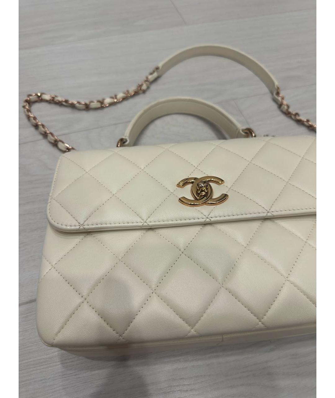 CHANEL Бежевая кожаная сумка через плечо, фото 8