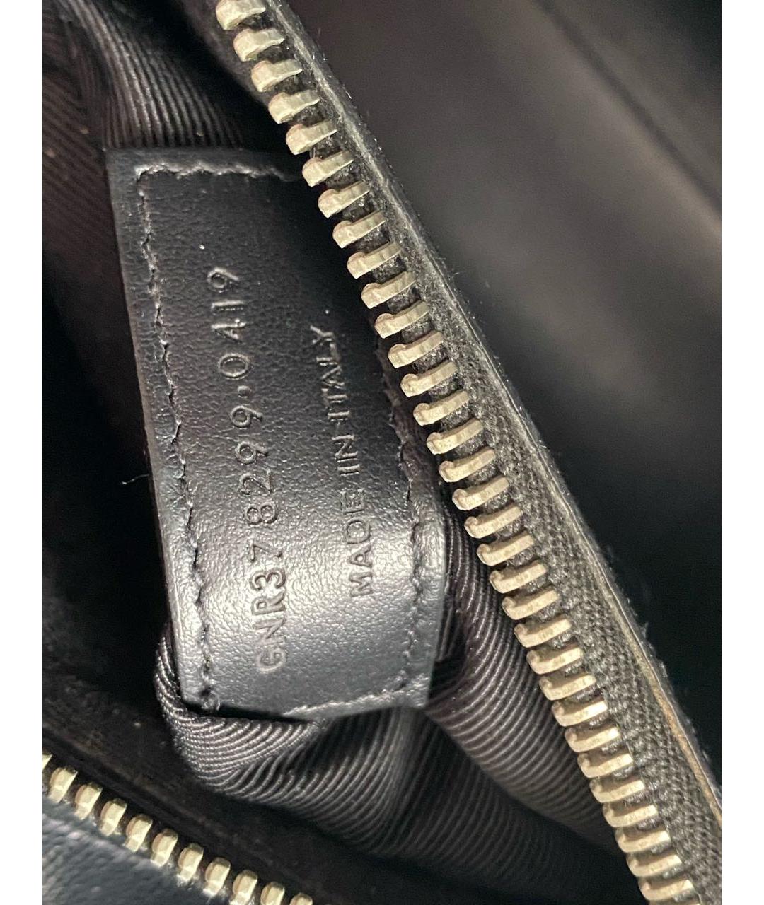 SAINT LAURENT Черная кожаная сумка тоут, фото 7