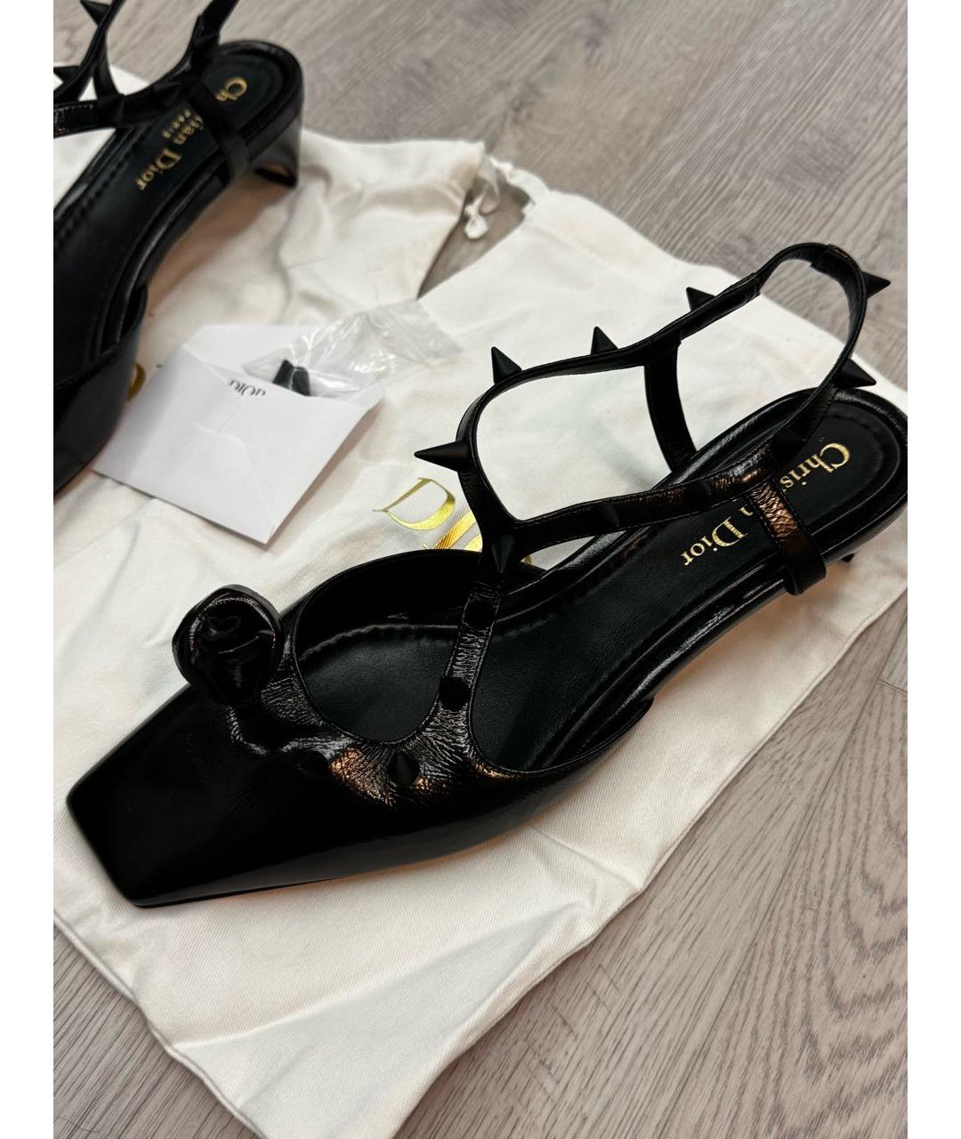 CHRISTIAN DIOR Черные кожаные туфли, фото 2