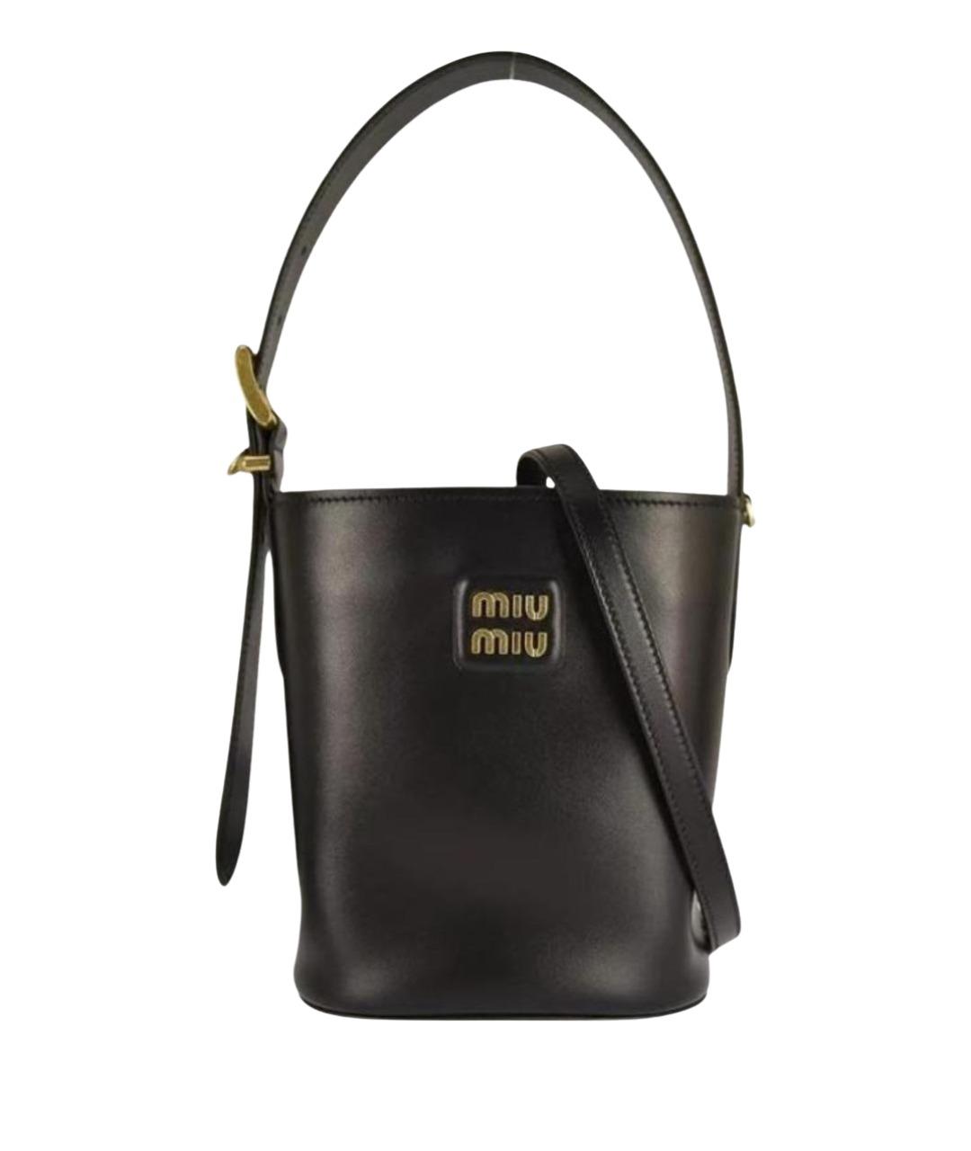 MIU MIU Черная кожаная сумка тоут, фото 1