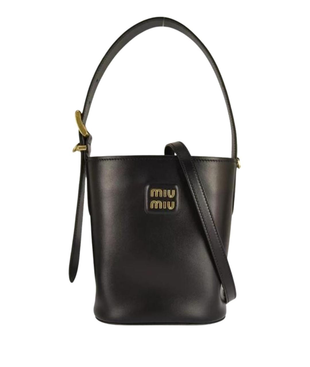 MIU MIU Черная кожаная сумка тоут, фото 7