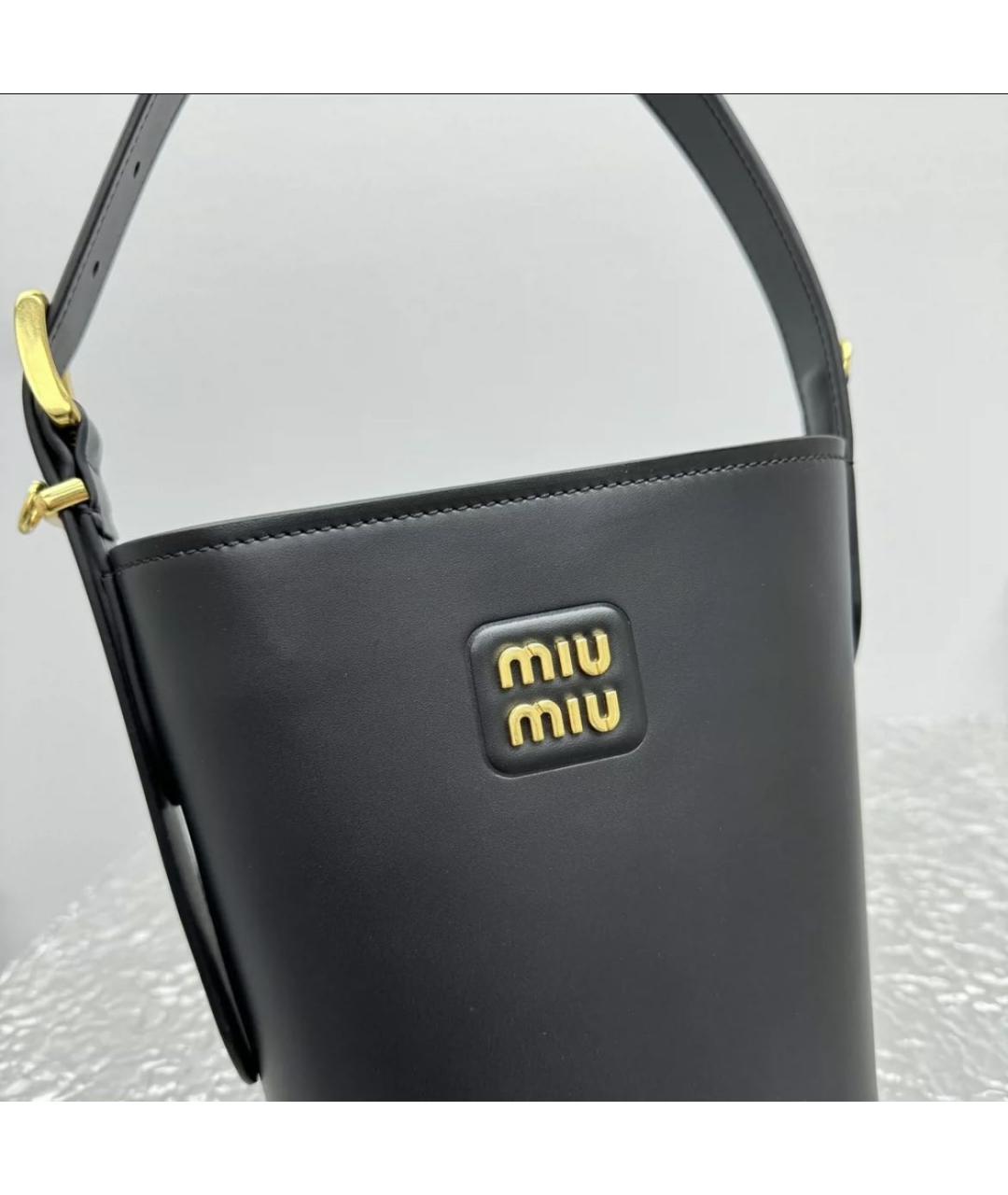 MIU MIU Черная кожаная сумка тоут, фото 5