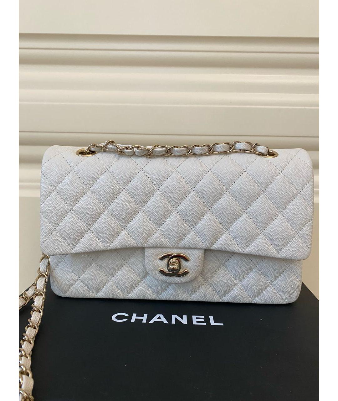 CHANEL Белая кожаная сумка через плечо, фото 2